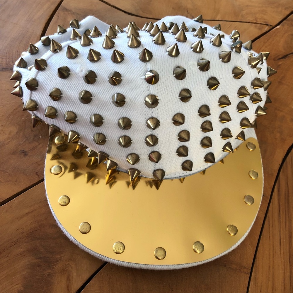 Gold Spiked Hat Snapback Halloween Costume Gothic